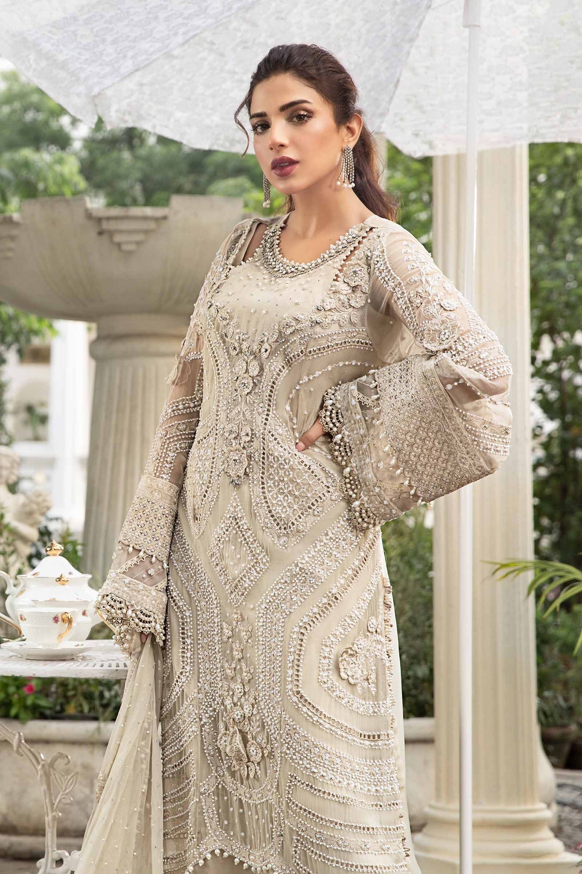 Unstitched Embroidered Chiffon Suit