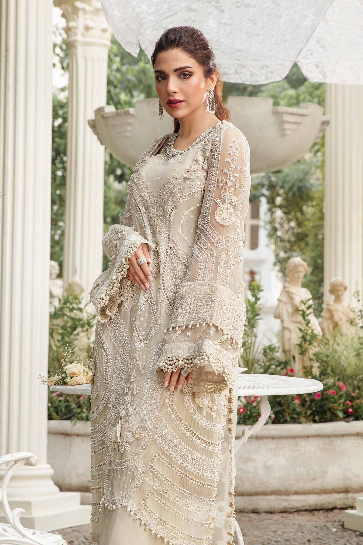 Unstitched Embroidered Chiffon Suit