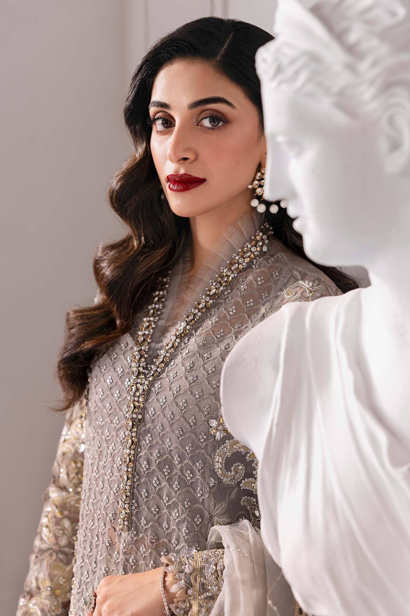 Regal Grey Embroidered Luxury Ensemble
