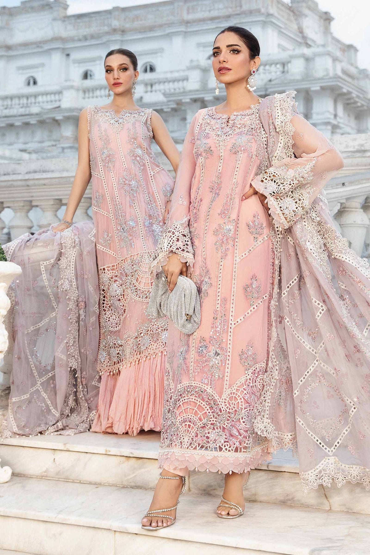 Unstitched Embroidered Chiffon Suit