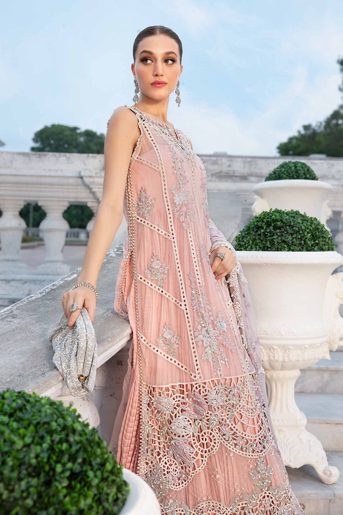Unstitched Embroidered Chiffon Suit