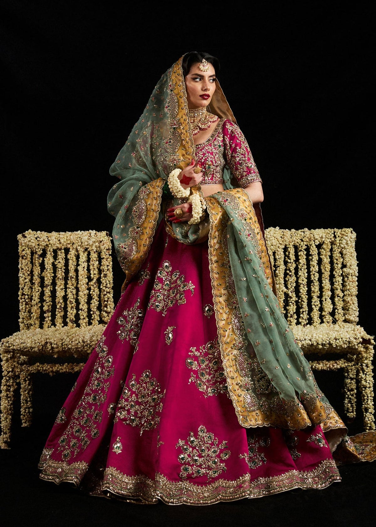 Magenta Regal Bridal Lehenga with Heavy Embroidery