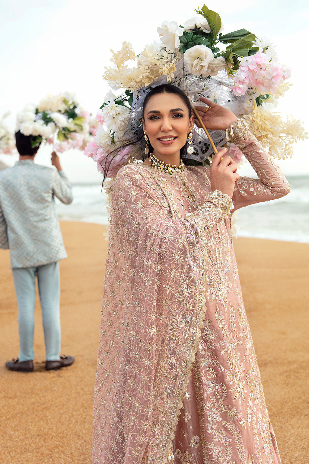 Blush Pink Embellished Formal Ensemble