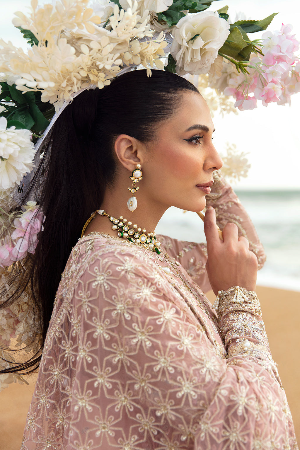 Blush Pink Embellished Formal Ensemble