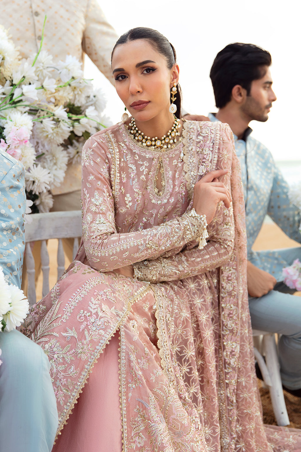 Blush Pink Embellished Formal Ensemble