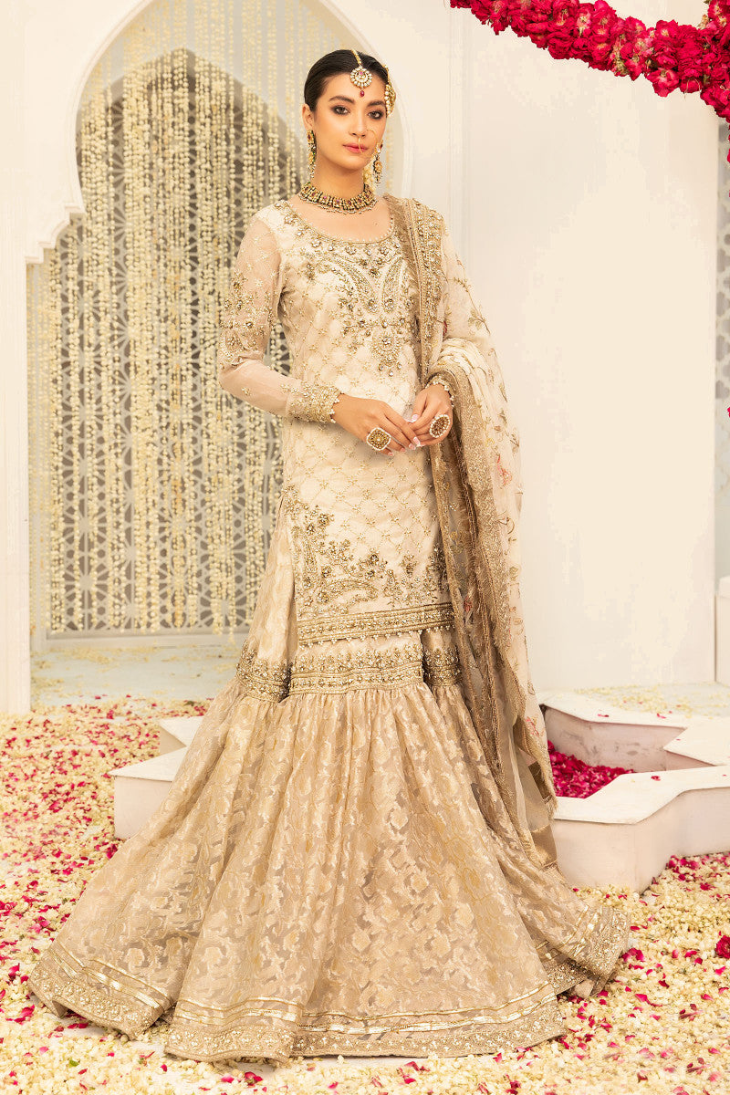 Ivory Gold Bridal Gharara