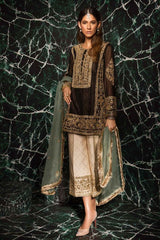 Regal Noir – Black & Gold Embroidered Velvet Ensemble