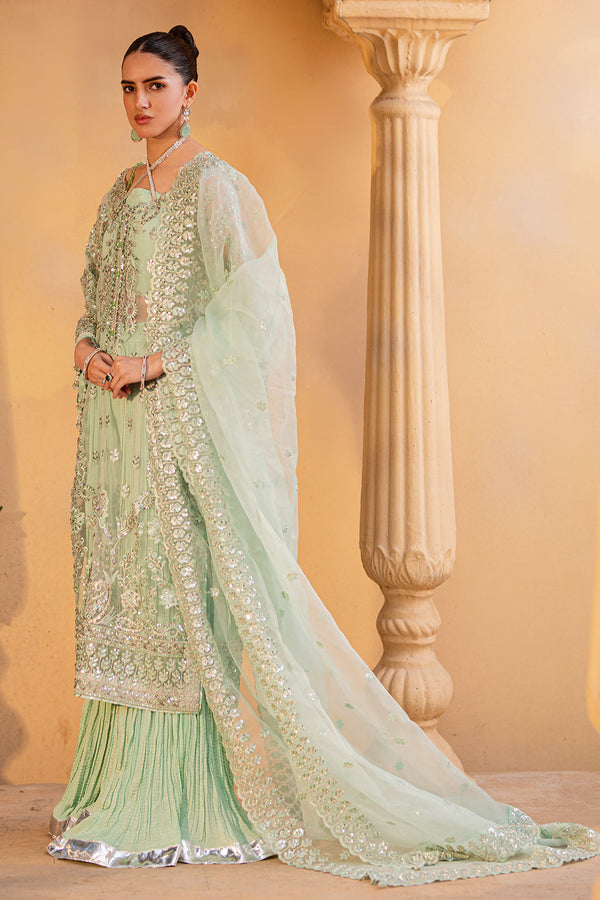Serene Mint – Pastel Green Embroidered Formal Ensemble